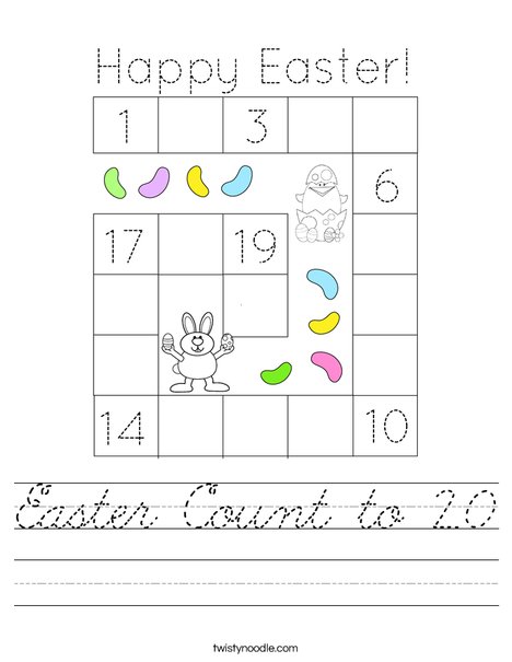 Easter Count to 20 Worksheet