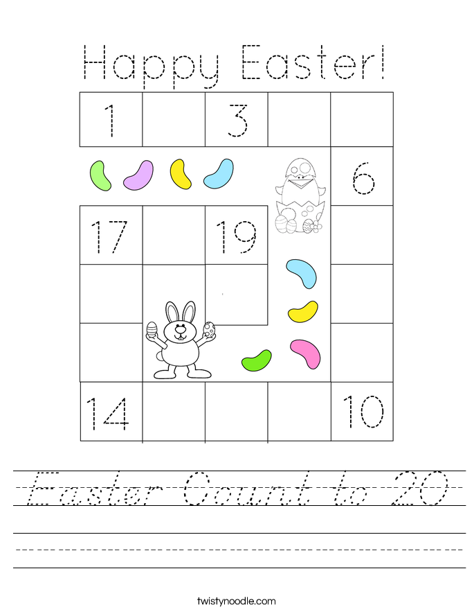 Easter Count to 20 Worksheet