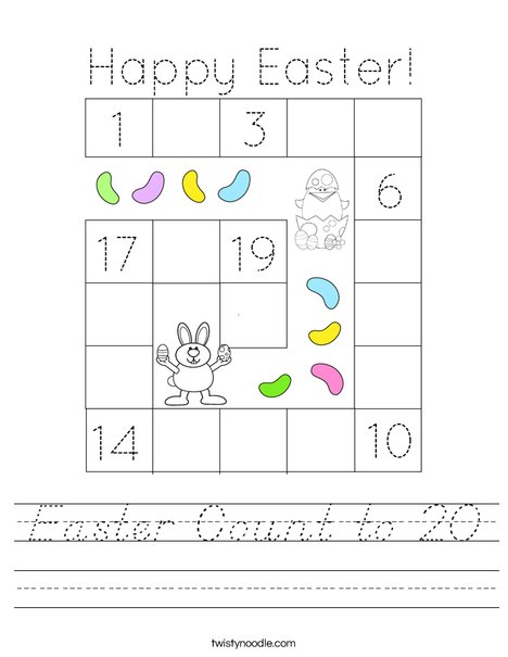 Easter Count to 20 Worksheet