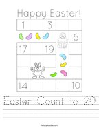 Easter Count to 20 Handwriting Sheet