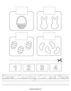 Easter Counting Cut and Paste Handwriting Sheet