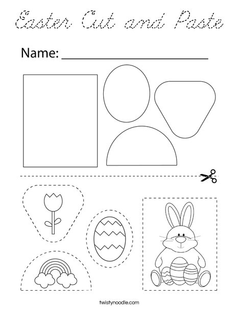 Easter Cut and Paste Coloring Page