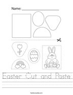 Easter Cut and Paste Handwriting Sheet
