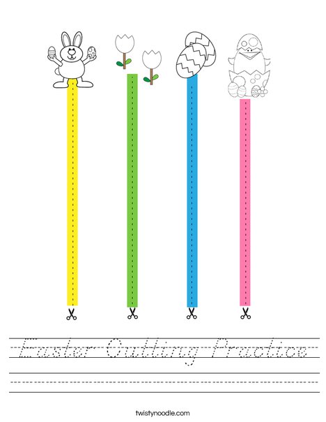 Easter Cutting Practice Worksheet