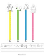Easter Cutting Practice Handwriting Sheet
