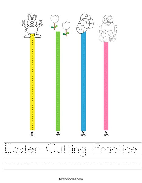 Easter Cutting Practice Worksheet