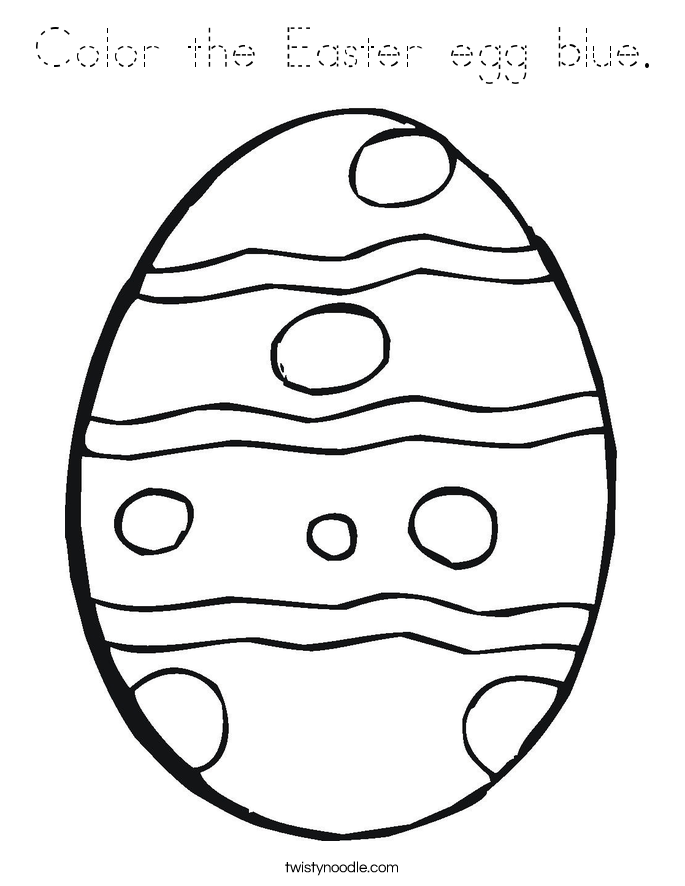 Color the Easter egg blue. Coloring Page