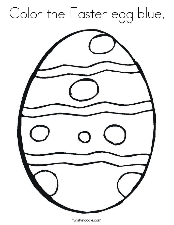 Color the Easter egg blue. Coloring Page