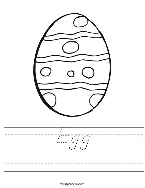 Blue Easter Egg Worksheet