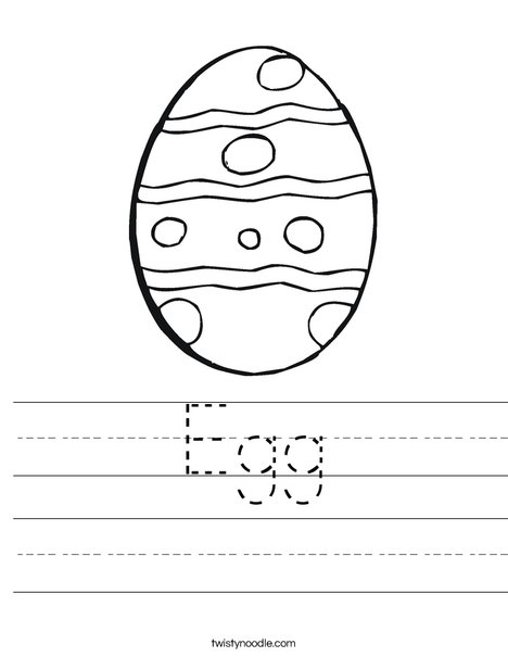 Blue Easter Egg Worksheet