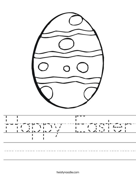 Happy Easter Worksheet - Twisty Noodle