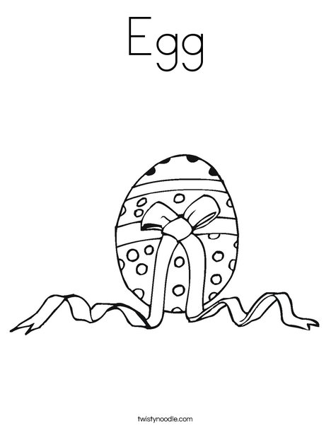 Easter Egg with a Bow Coloring Page