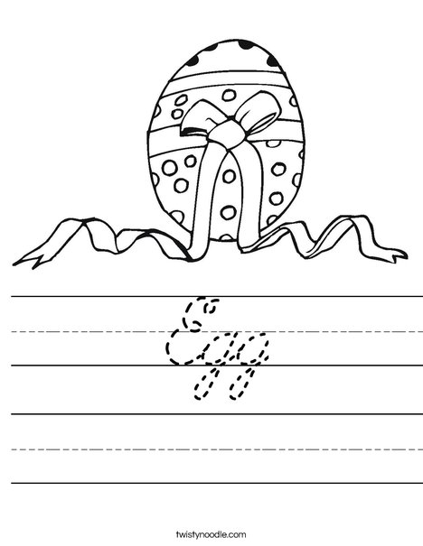 Easter Egg with a Bow Worksheet