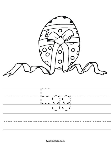 Easter Egg with a Bow Worksheet
