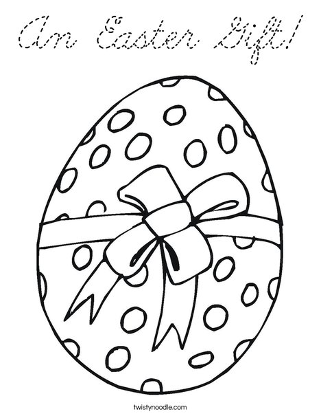 Easter Egg Gift Coloring Page
