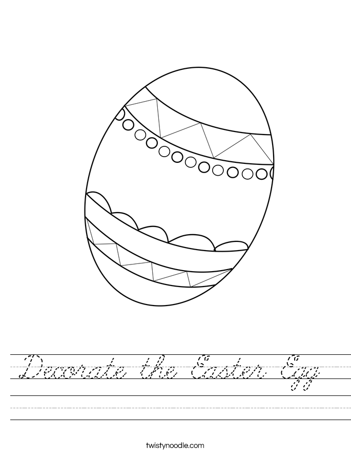 Decorate the Easter Egg  Worksheet