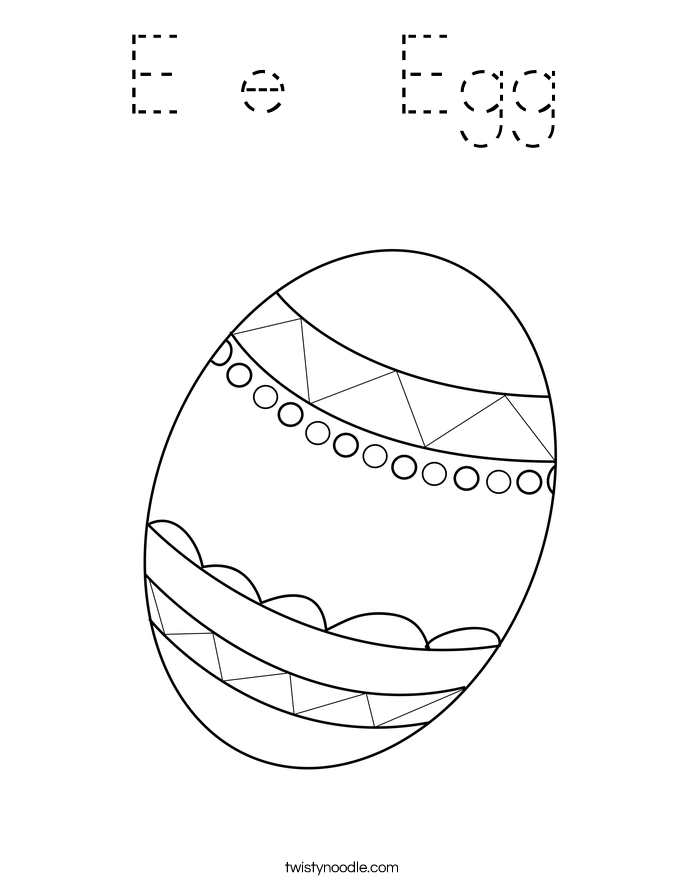 E e  Egg Coloring Page