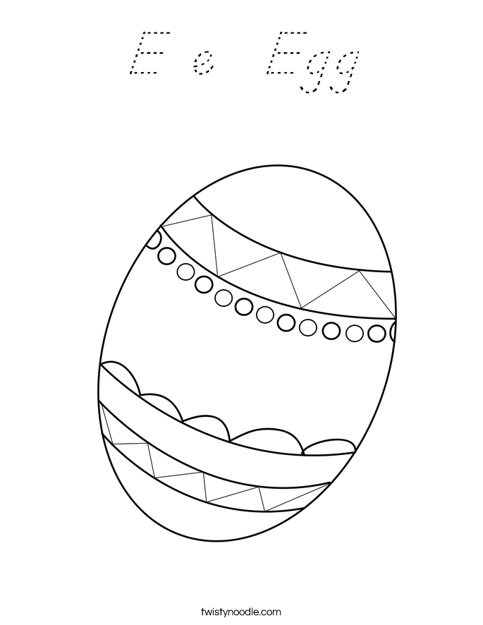 E e  Egg Coloring Page