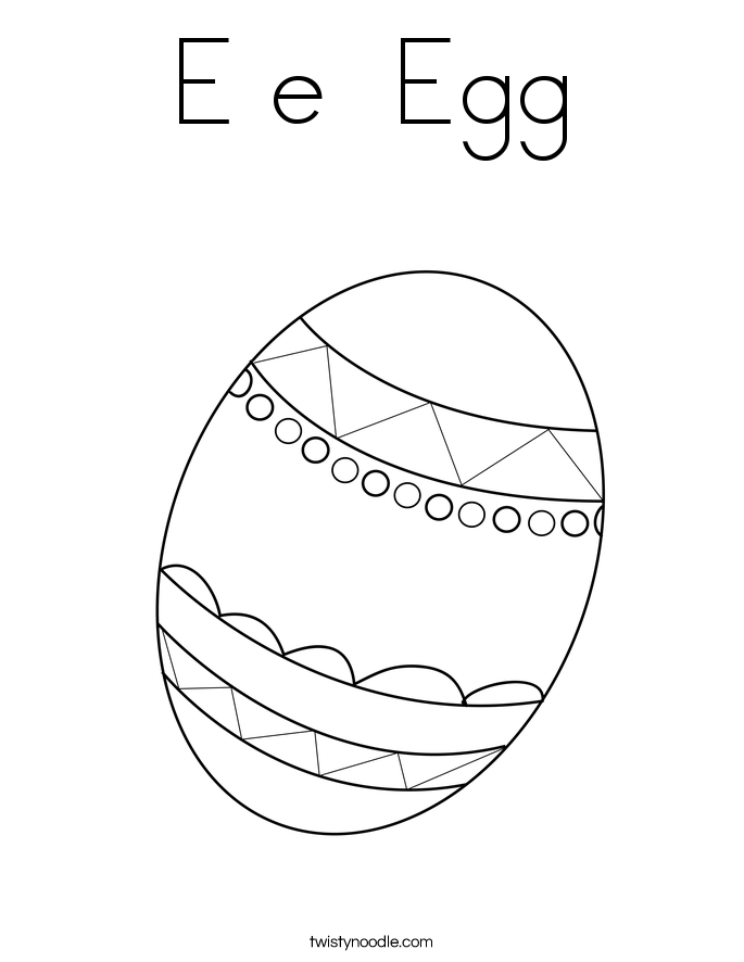 E e  Egg Coloring Page