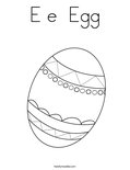 E e  Egg Coloring Page