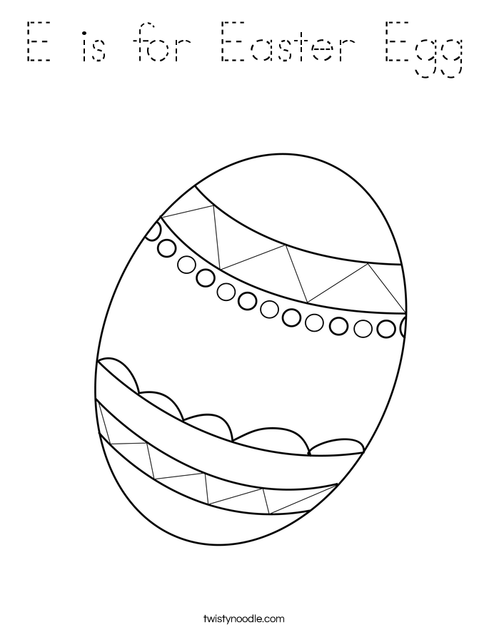 E is for Easter Egg Coloring Page