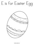 E is for Easter Egg Coloring Page