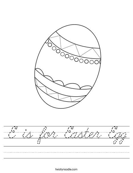 Easter Egg Worksheet