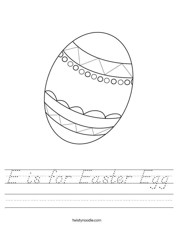 E is for Easter Egg Worksheet