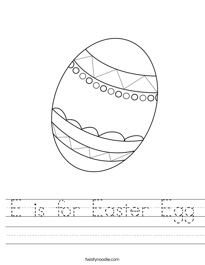 E is for Easter Egg Worksheet