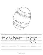 Easter Egg  Handwriting Sheet