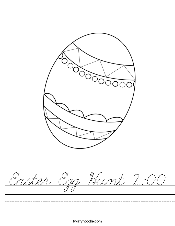 Easter Egg Hunt 2:00 Worksheet