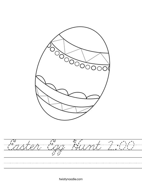 Easter Egg Worksheet