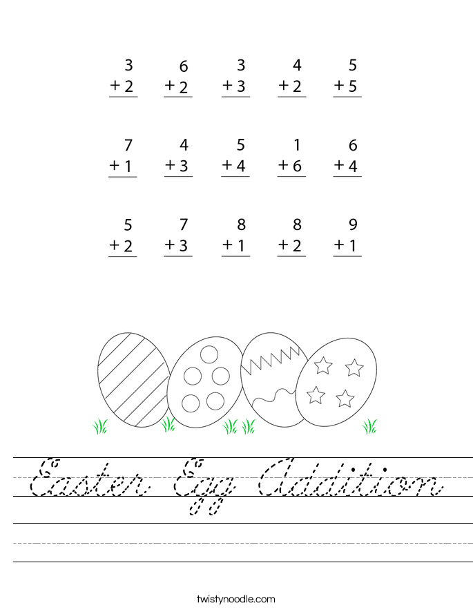 Easter Egg Addition Worksheet