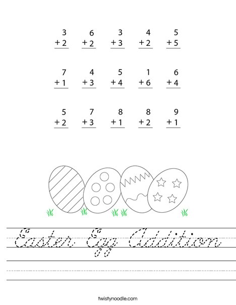 Easter Egg Addition Worksheet