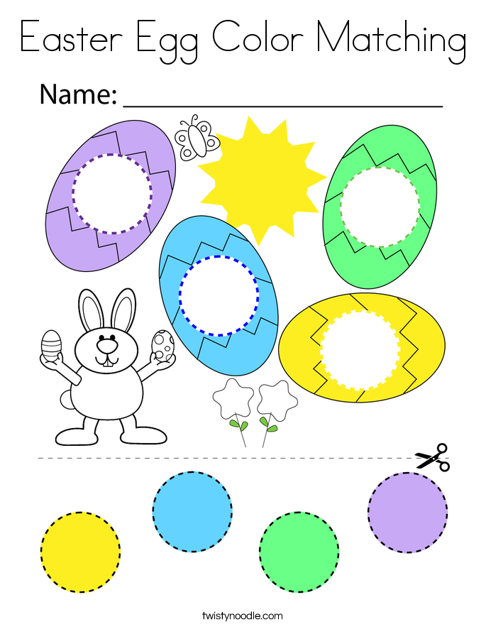 Easter Egg Color Matching Coloring Page