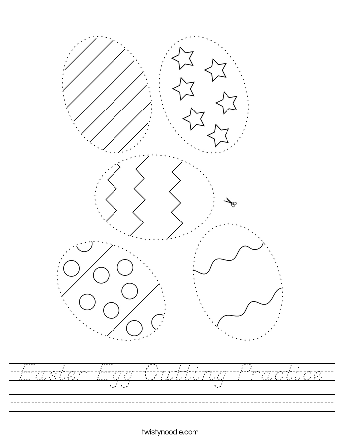 Easter Egg Cutting Practice Worksheet