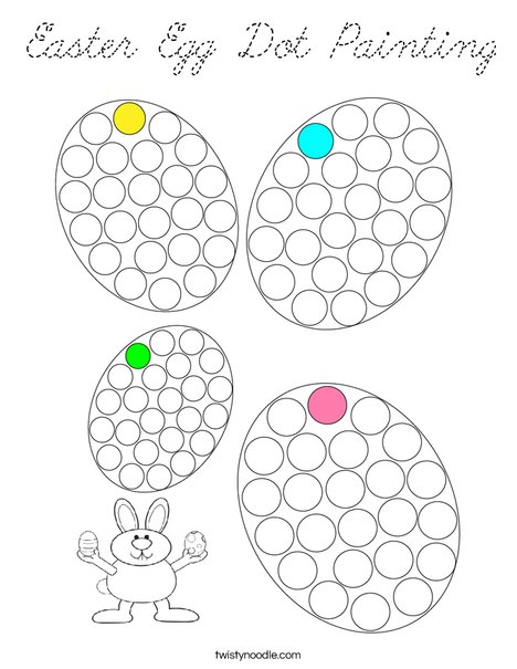 Easter Egg Dot Painting Coloring Page