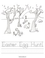 Easter Egg Hunt Handwriting Sheet