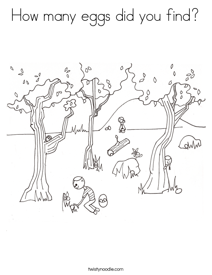 How many eggs did you find? Coloring Page
