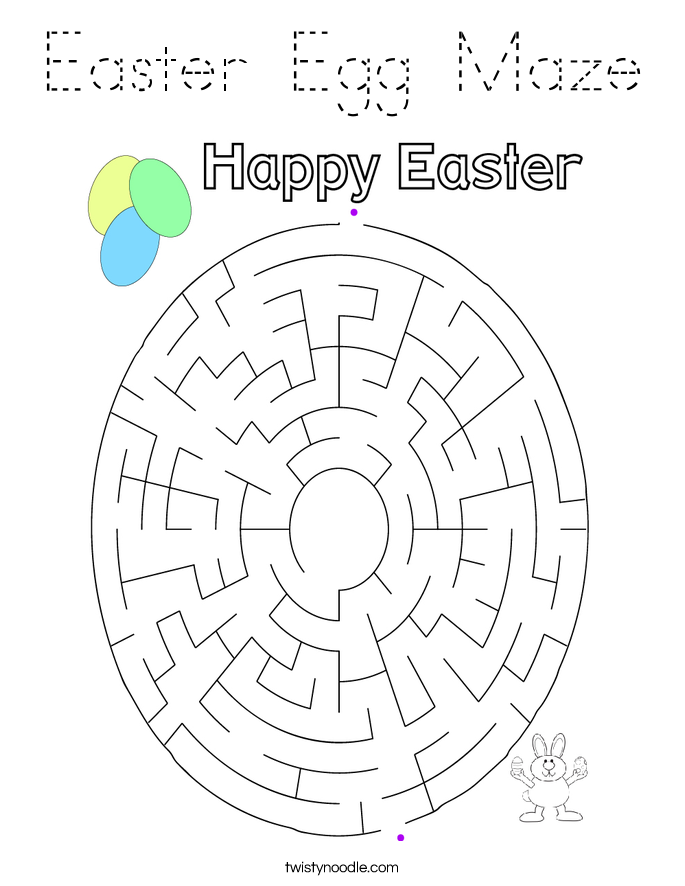 Easter Egg Maze Coloring Page