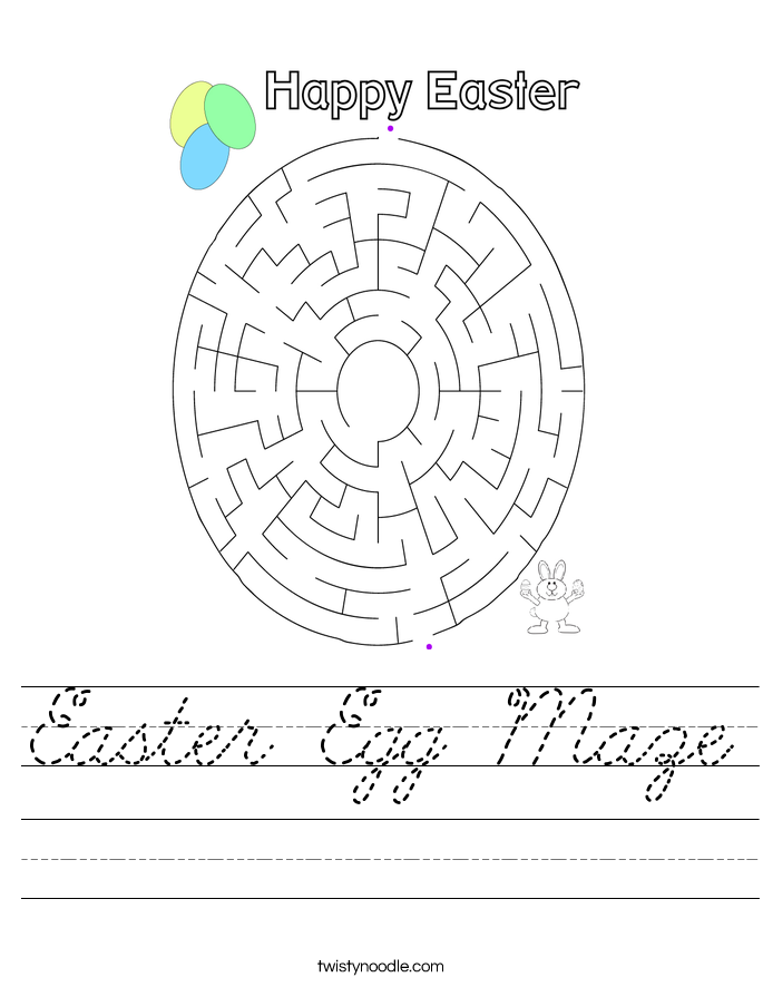 Easter Egg Maze Worksheet