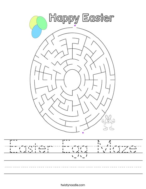 Easter Egg Maze Worksheet