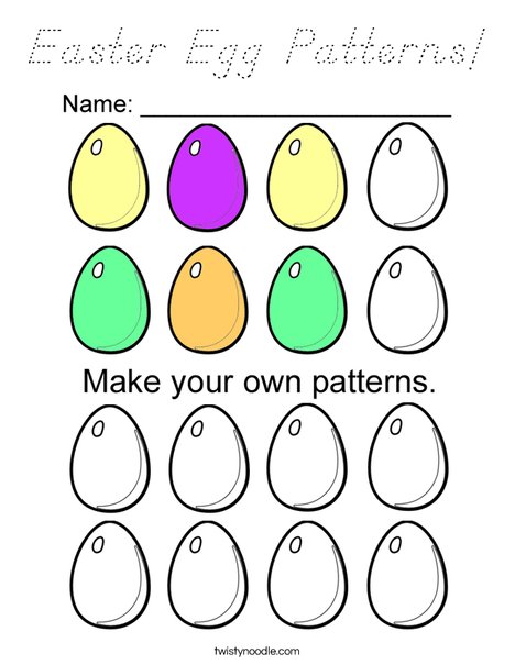 Easter Egg Patterns Coloring Page