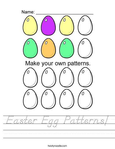 Easter Egg Patterns Worksheet