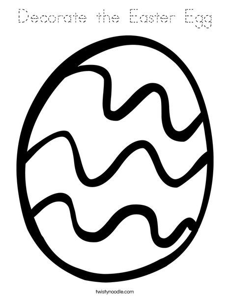 Easter Egg with Curvy Lines Coloring Page