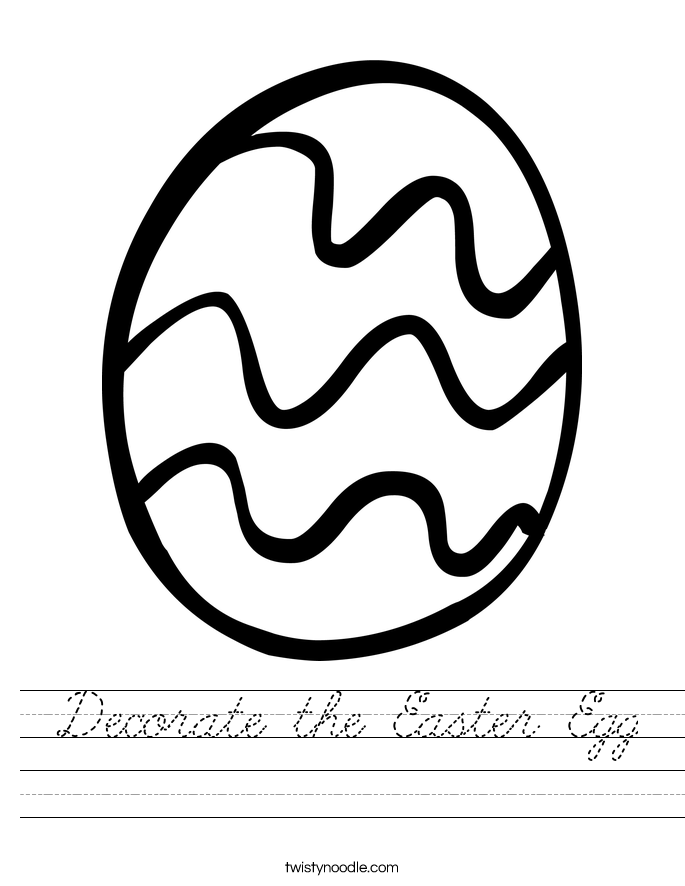Decorate the Easter Egg Worksheet