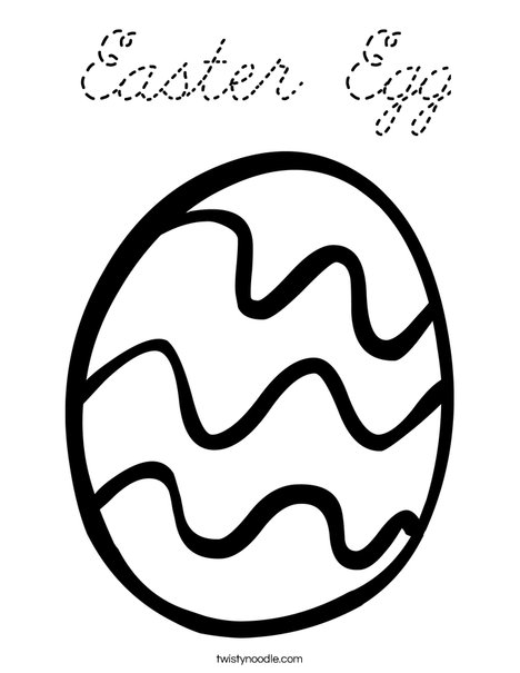 Easter Egg with Curvy Lines Coloring Page