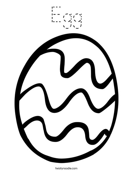 Easter Egg with Curvy Lines Coloring Page