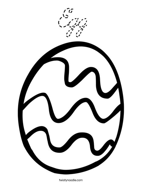 Easter Egg with Curvy Lines Coloring Page