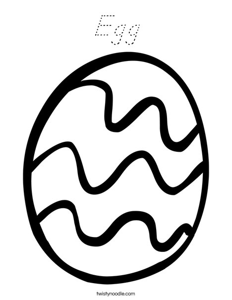 Easter Egg with Curvy Lines Coloring Page